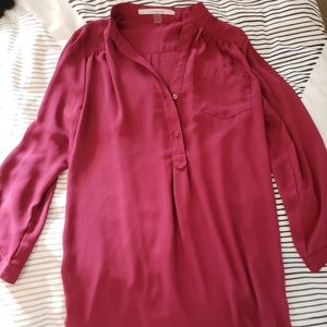 Wine colored tunic style blouse